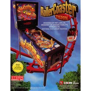 Roller Coaster Tycoon Pinball Flyer Original NOS 2002 Game Artwork 8.5" x 11"